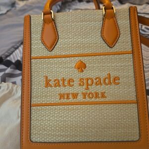 Kate Spade Tan and Orange Tote Bag